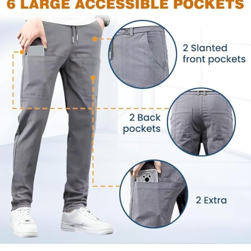 Men's black Jogger Pants with Multiple Pockets